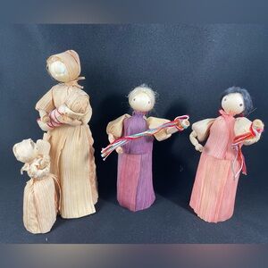 Handcrafted Cornhusk Dolls Lot of 3